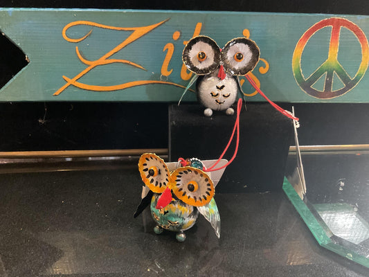 Painted Owl With Beads