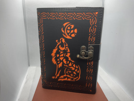 Die Cut Wolf Leather Journal