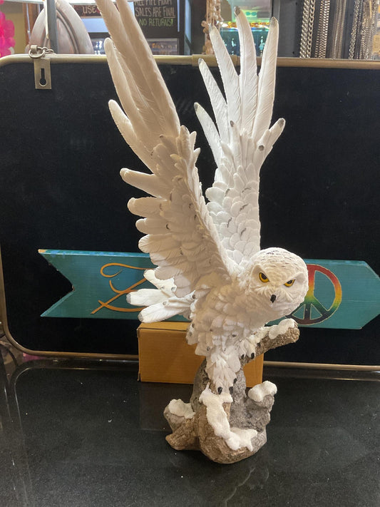 Wings Up Snow Owl