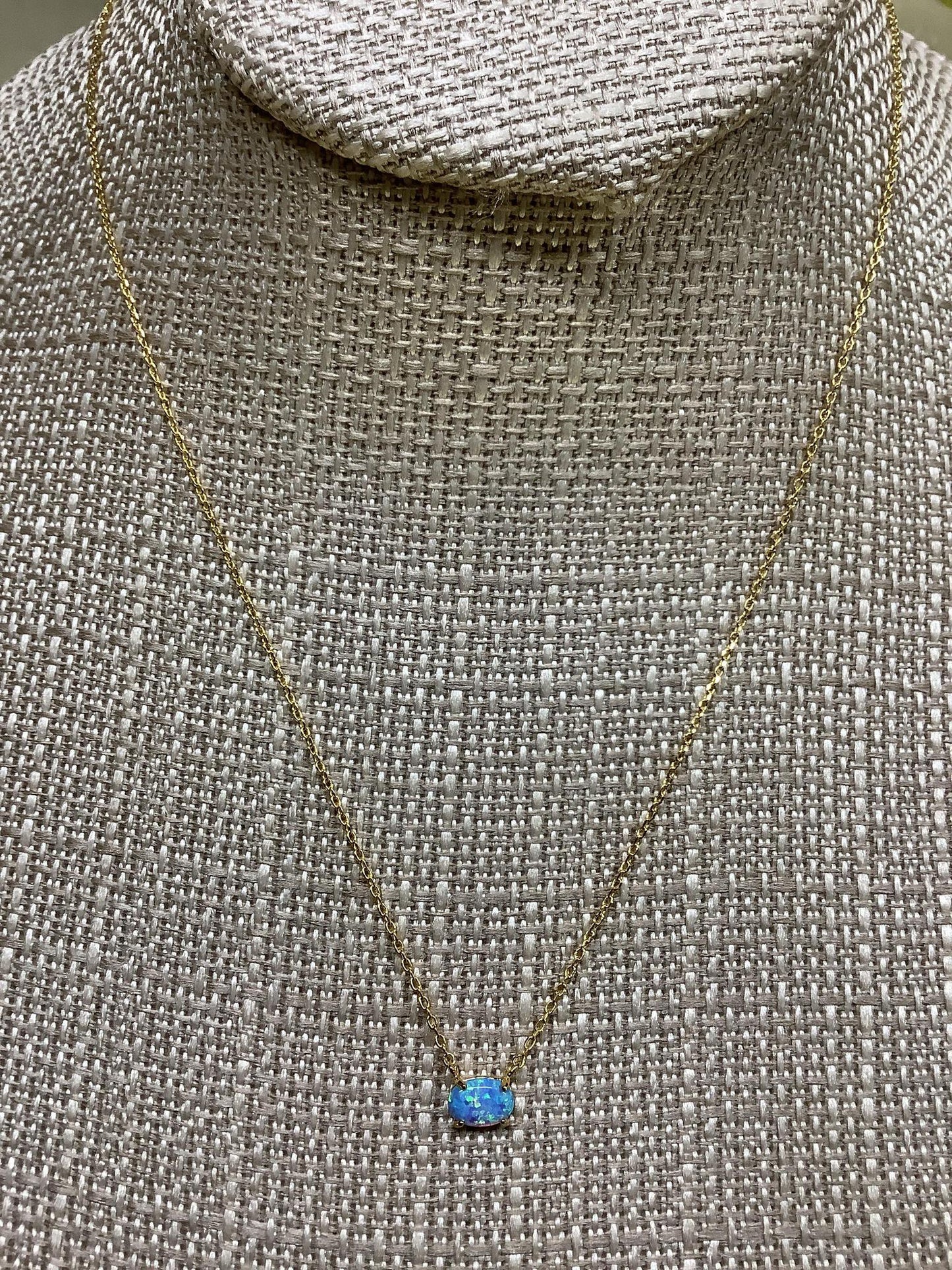 Blue Opal in Gold tone.