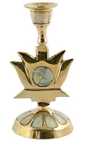 Brass Lotus Candle Holder 6”