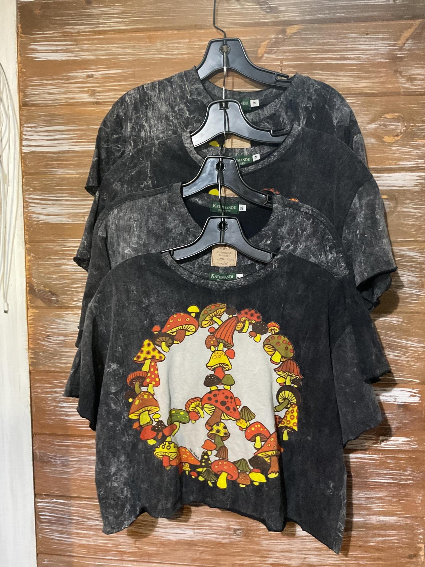 Cotton Crop Top with Peace Sign