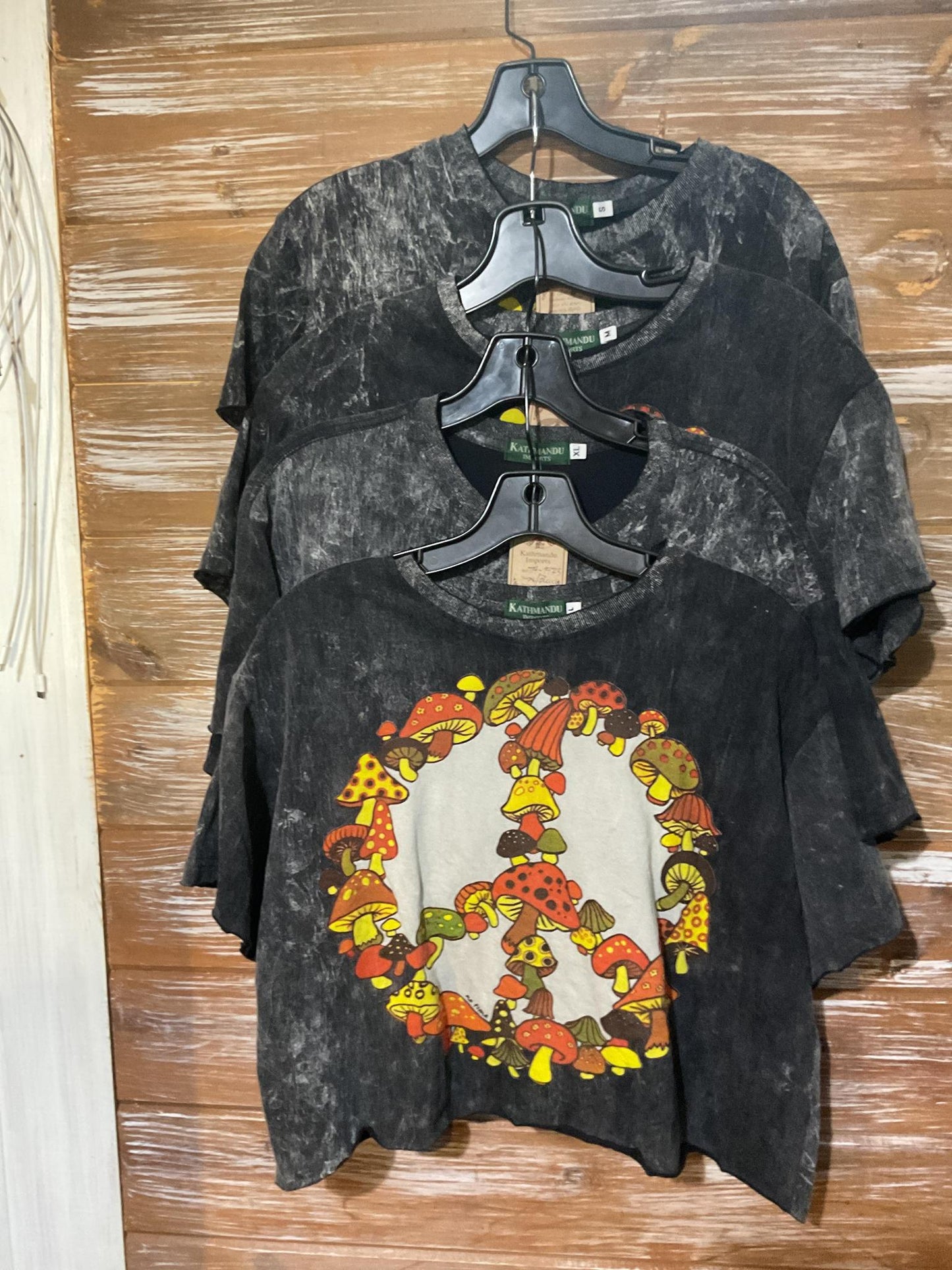 Cotton Crop Top with Peace Sign