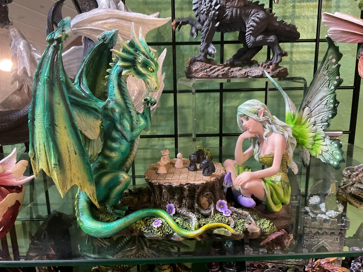 Fairy & Dragon Playing Chess