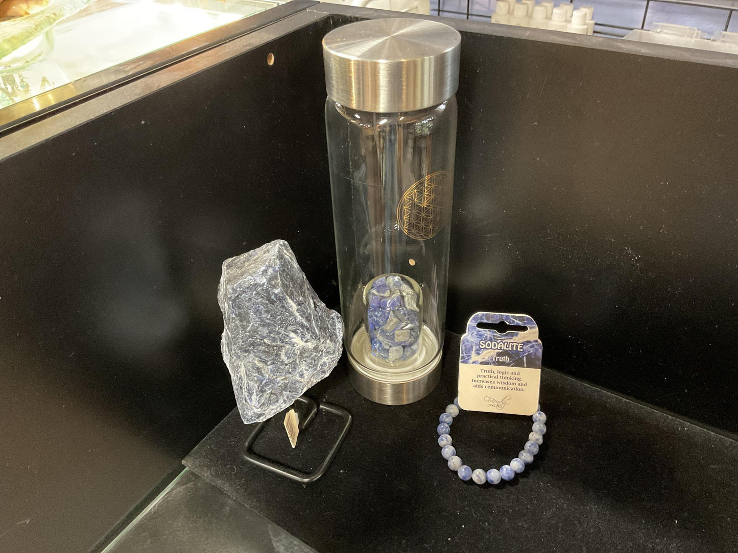 Crystal Infused Glass Water Bottles
