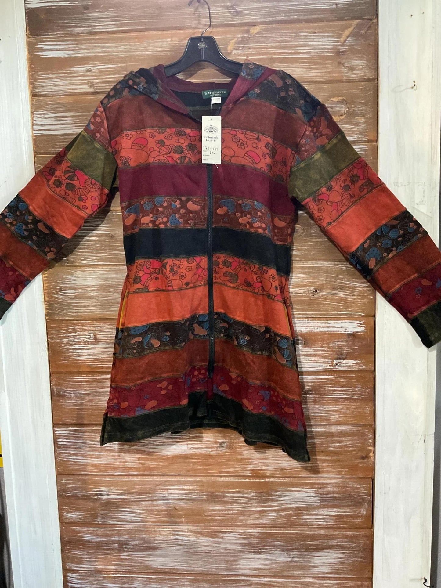 Mushroom Patchwork Long Jacket