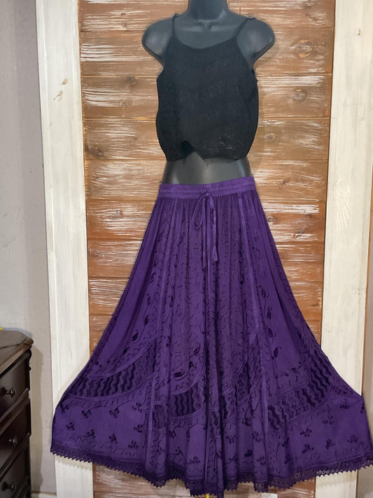 Lace Wide Bottom Skirt