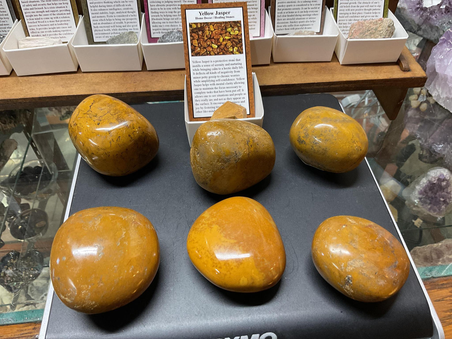 Yellow Jasper Palm Stones