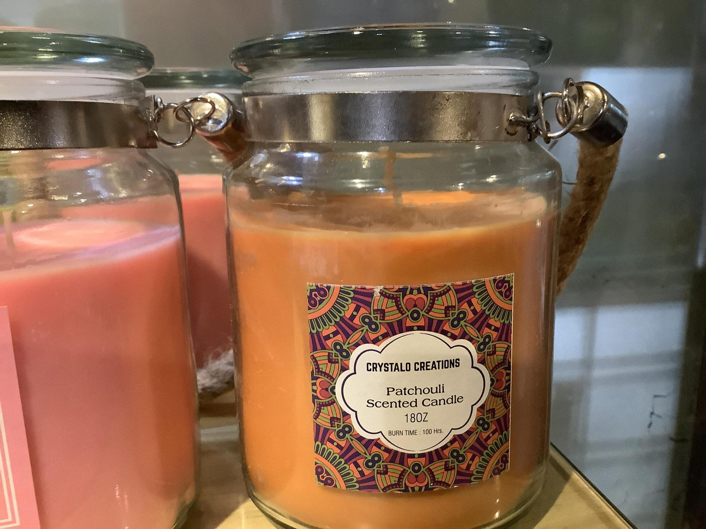 Crystalo Creations 18oz Jar Candle with Rope