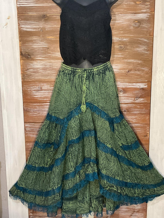 Cotton Tiered Hi-Low Skirt