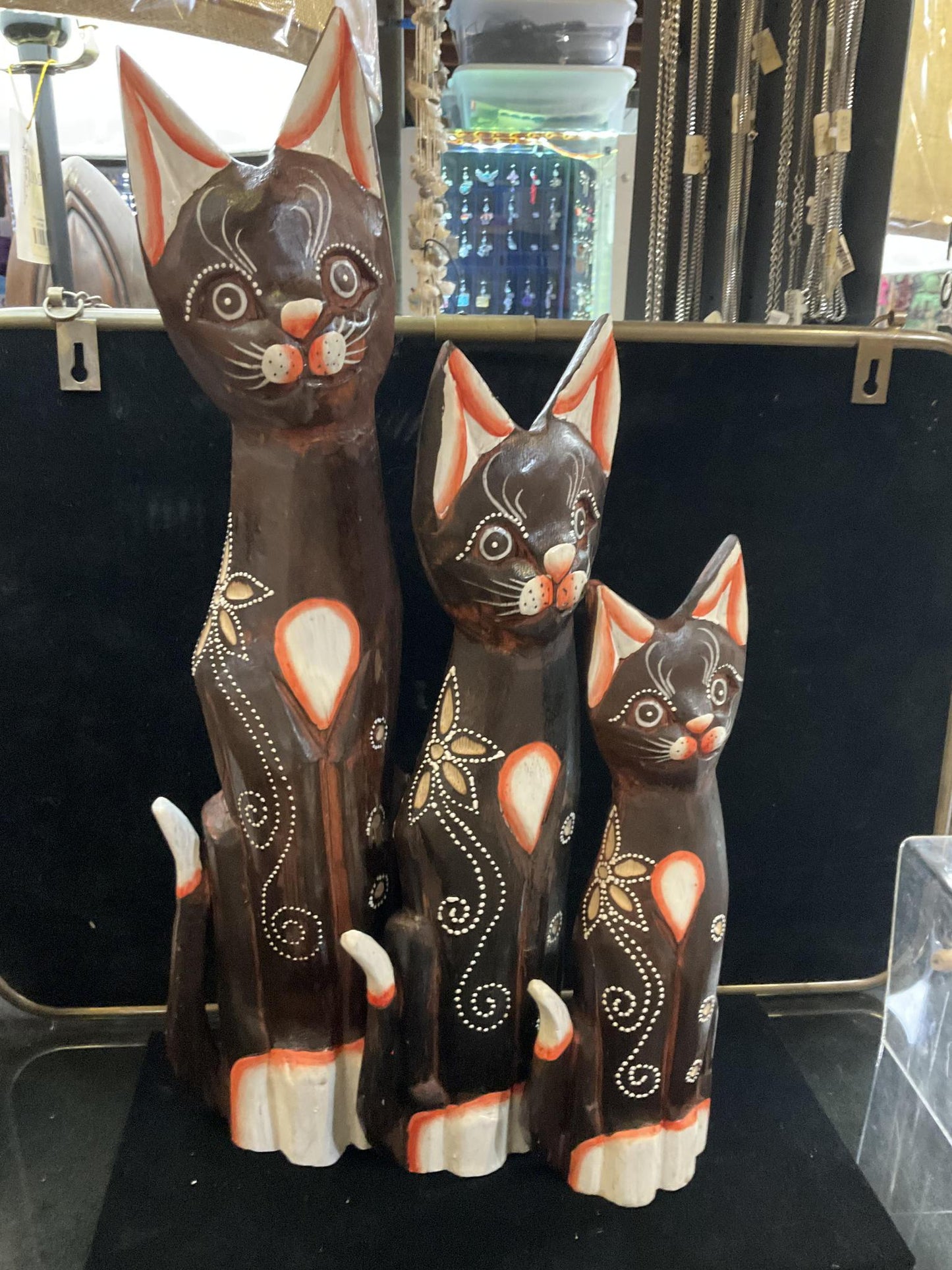 Wooden Carved Cats