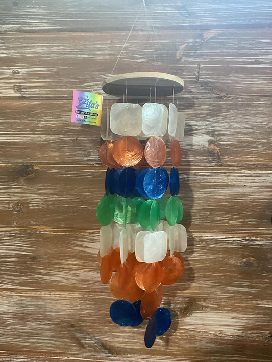 Colored Capiz Chime 6” x 18”