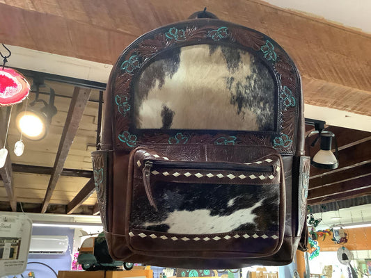 Leather Mixed Media Backpack