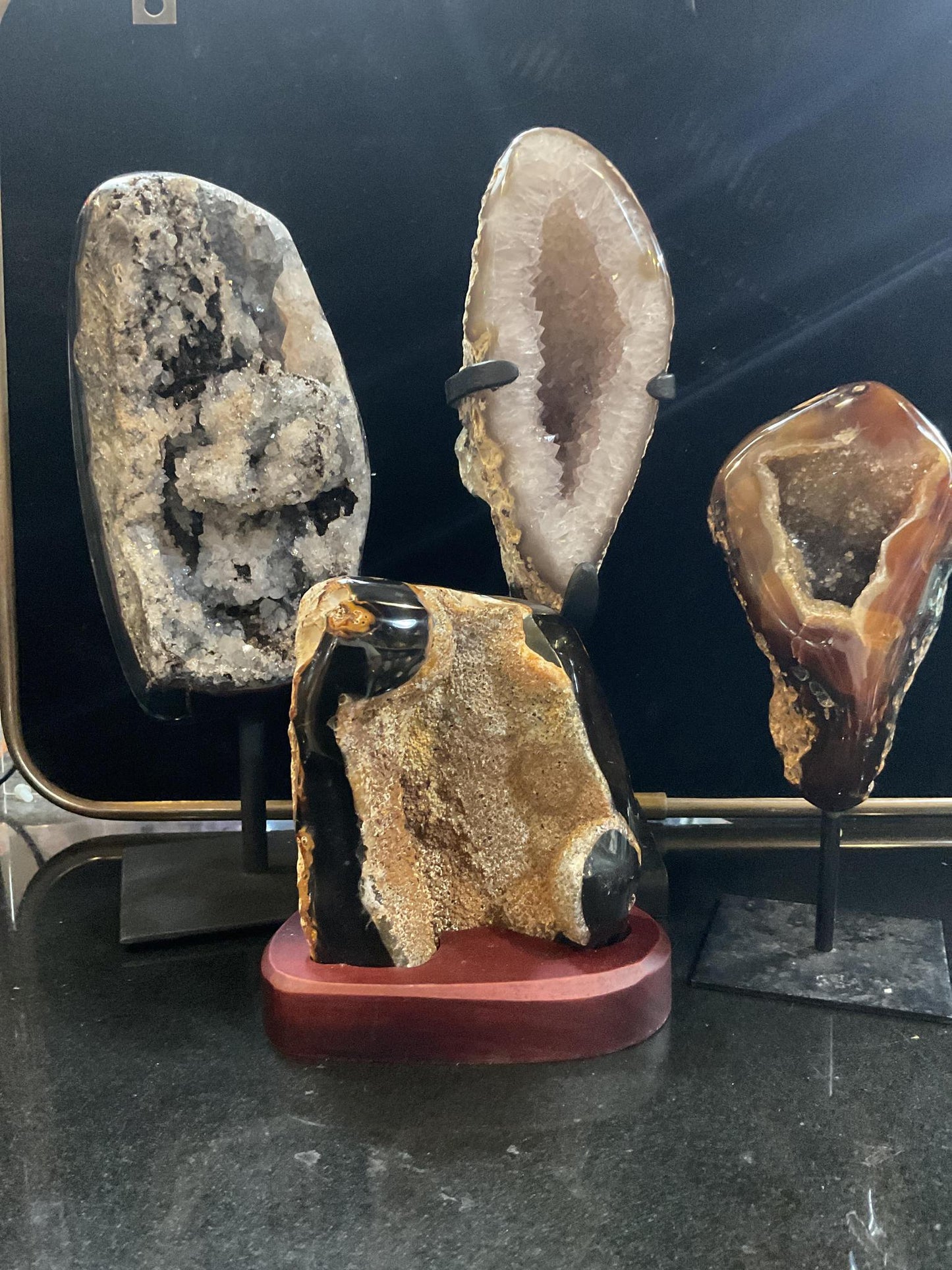 Free Form Quartz Agate on Stand