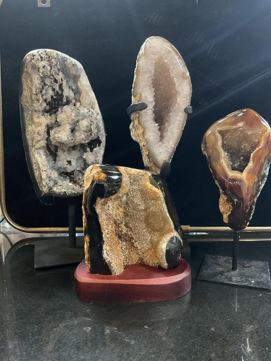 Free Form Quartz Agate on Stand