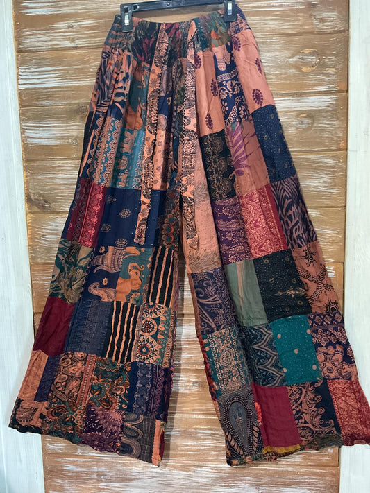 Wide Leg Patch Pants