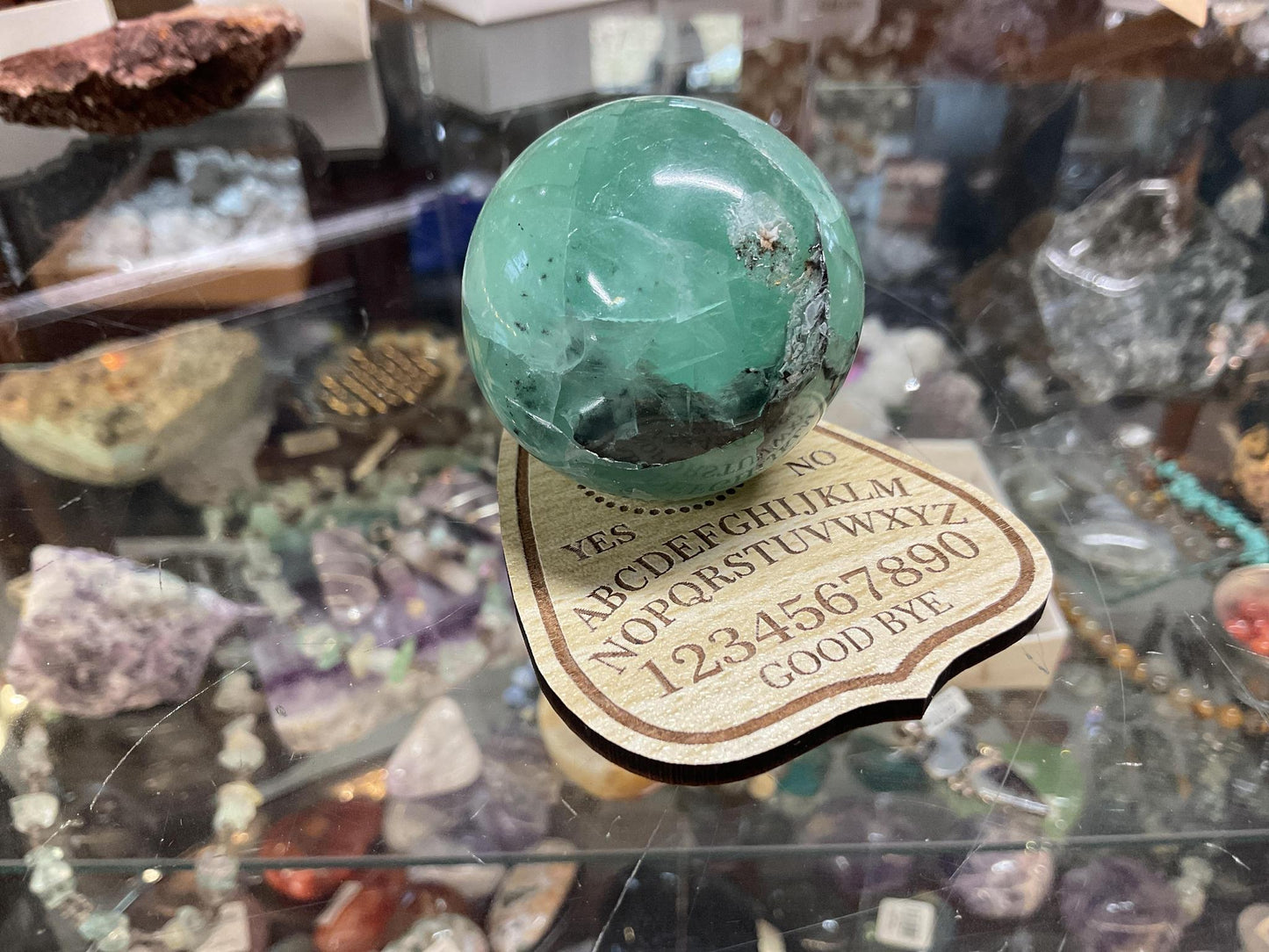 Ouija Board Planchette Crystal Sphere Stand