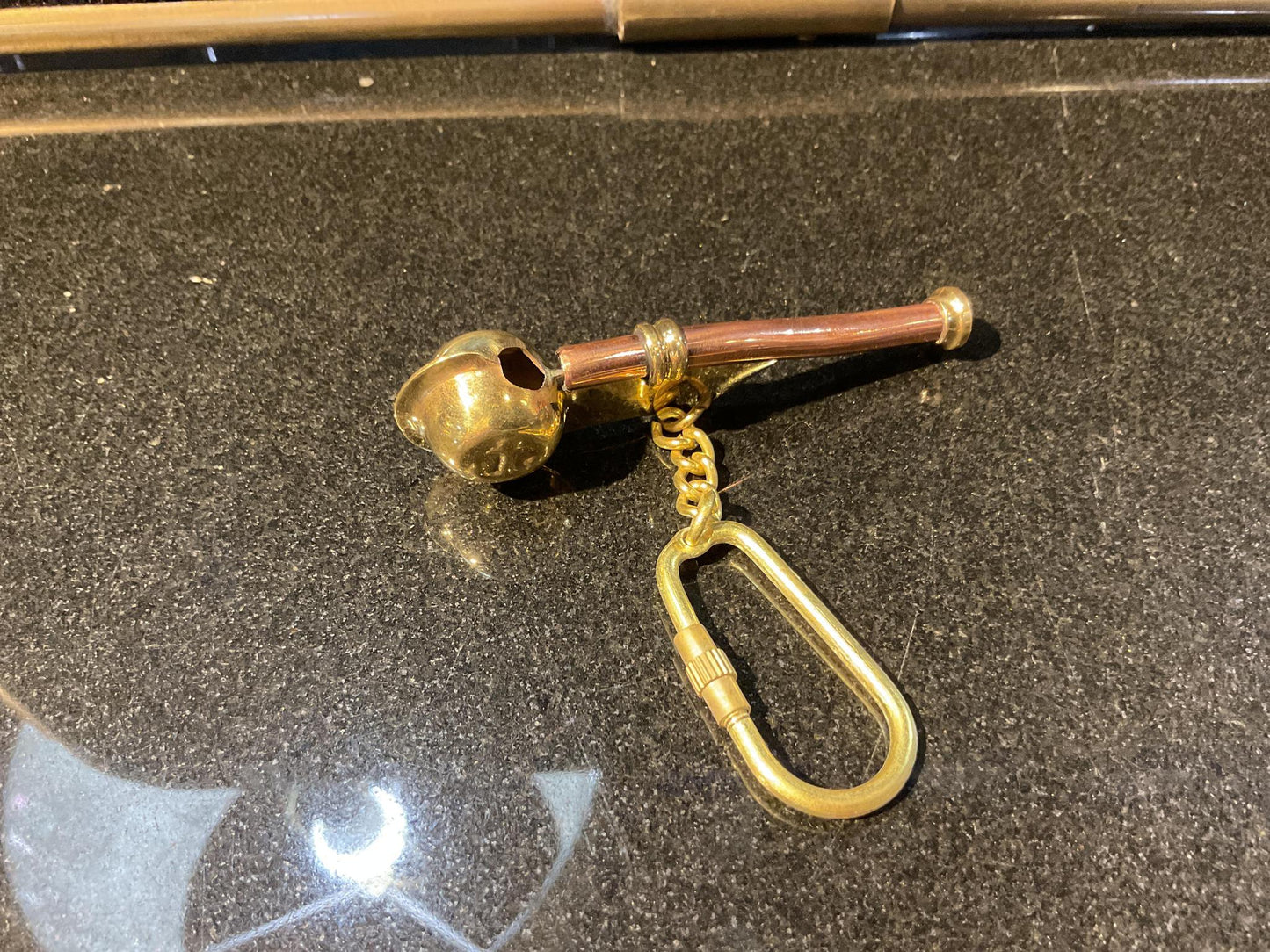 Brass and Copper Bosun (whistle) keychain
