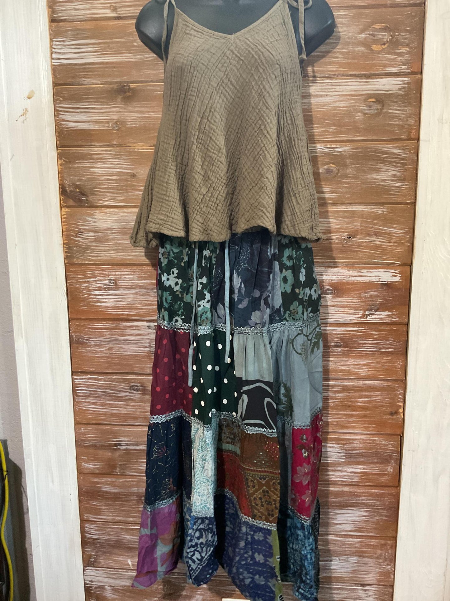 Bohemian Patchwork Skirts Midlength