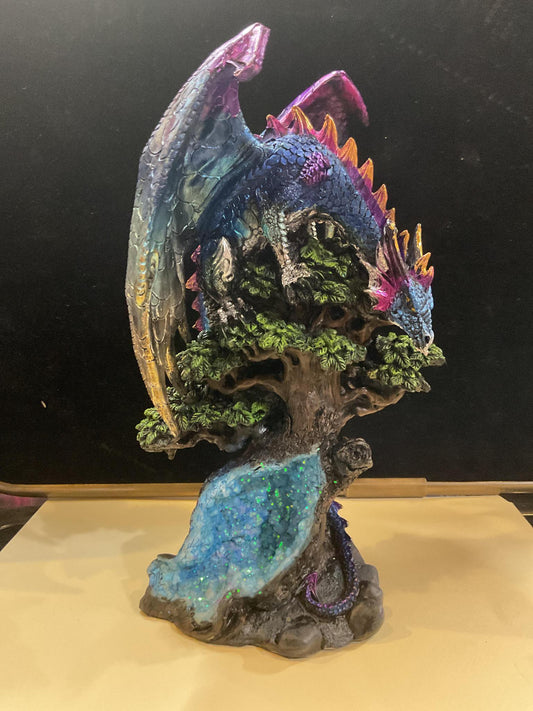 Blue Dragon on Geode Tree