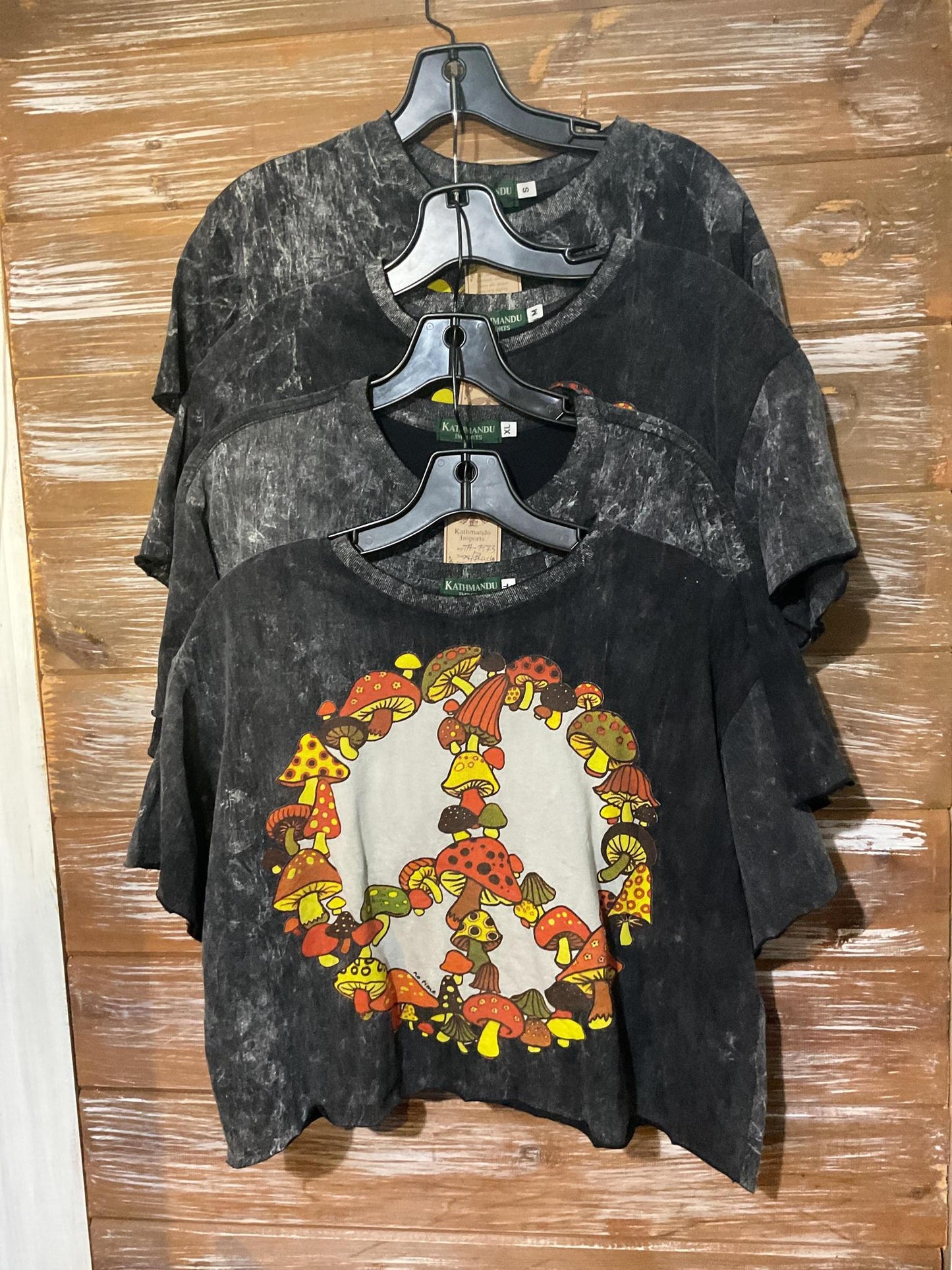 Cotton Crop Top with Peace Sign