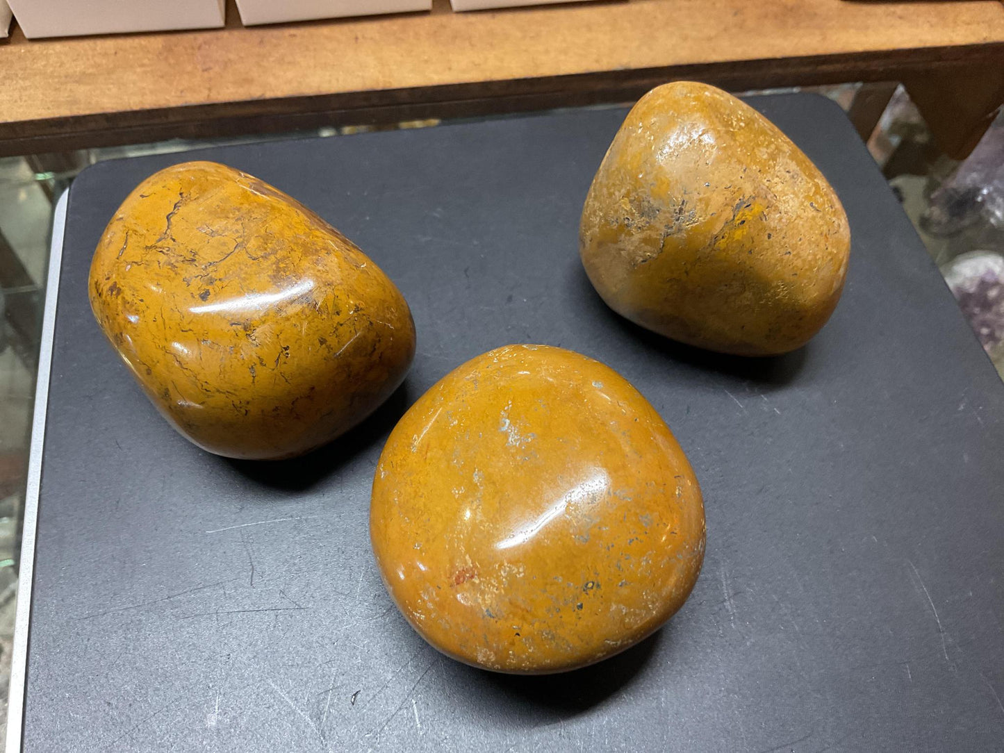 Yellow Jasper Palm Stones