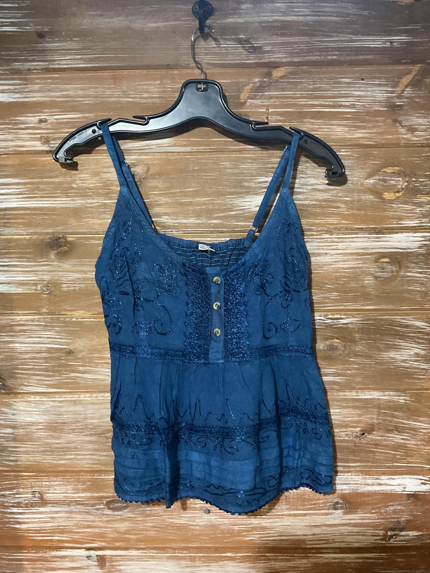 Acid Wash Crop Top With Lace