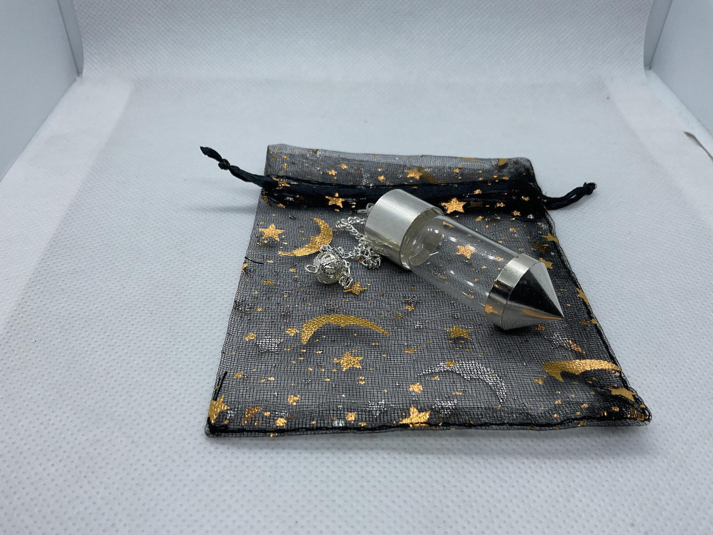 Chambered Glass Pendulum with Organza Bag