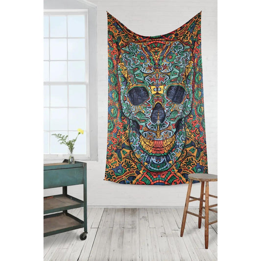 3D Tapestry Psychedelic Skull