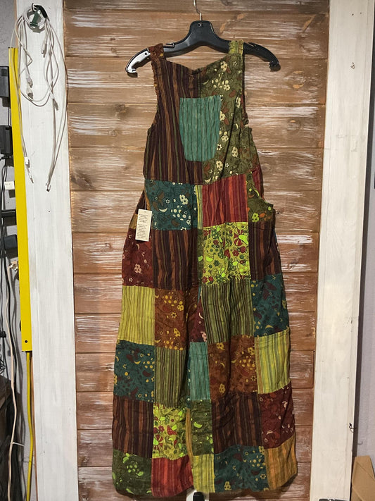 Cotton Patchwork Overalls