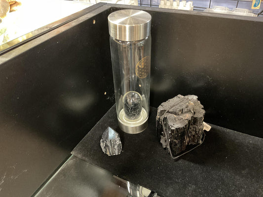 Crystal Infused Glass Water Bottles
