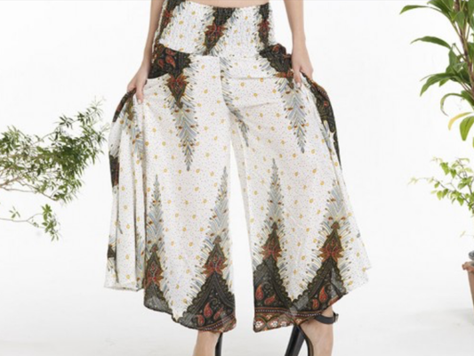 Wide Leg Elastic Yolk Pants