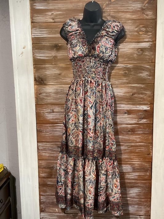 Long Cap Sleeve Dress
