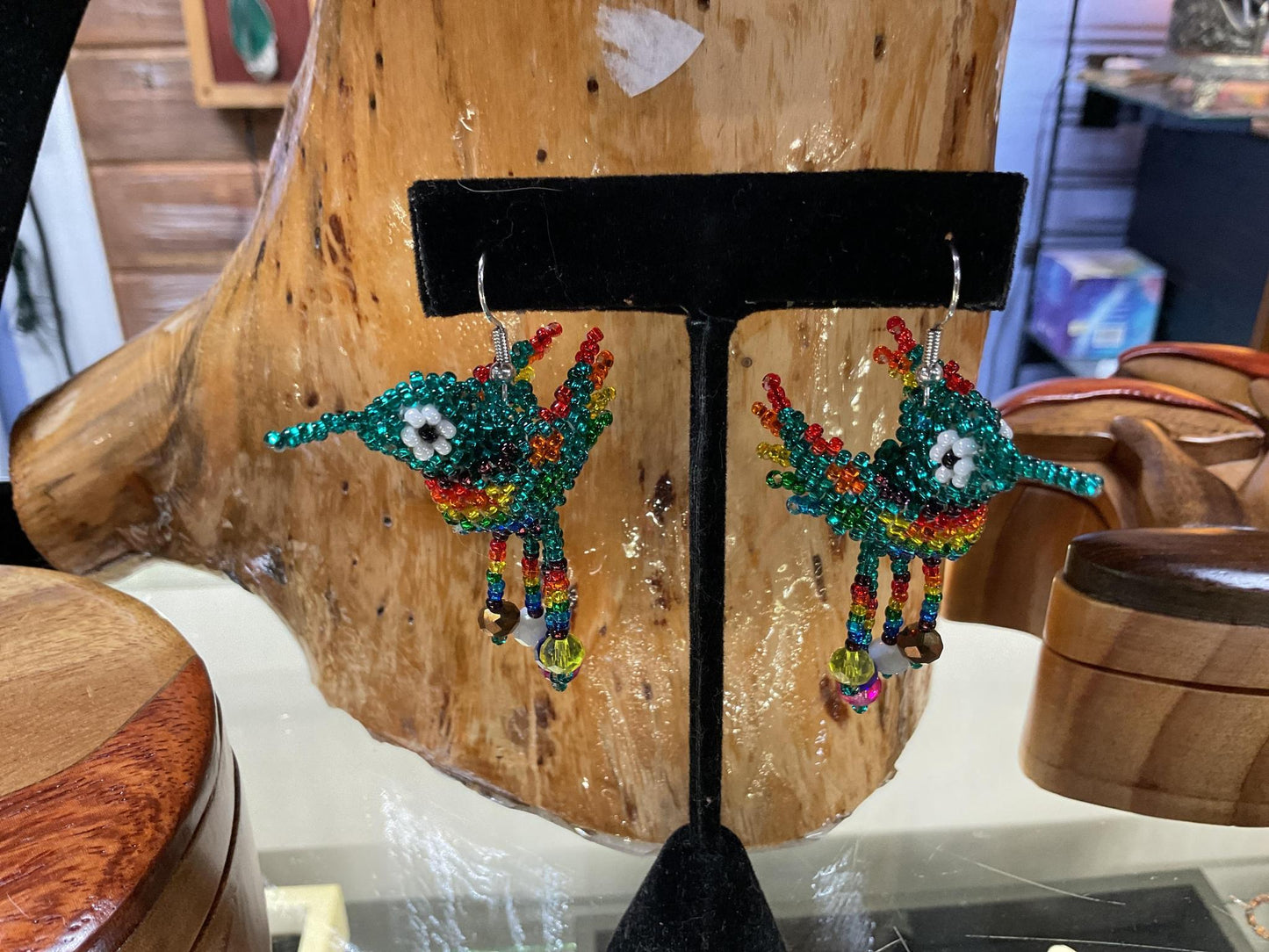 Beaded Hummingbird Earrings