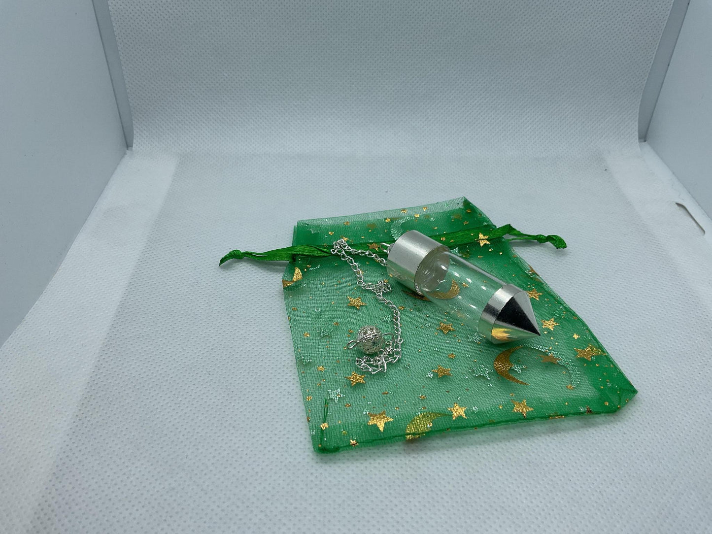 Chambered Glass Pendulum with Organza Bag