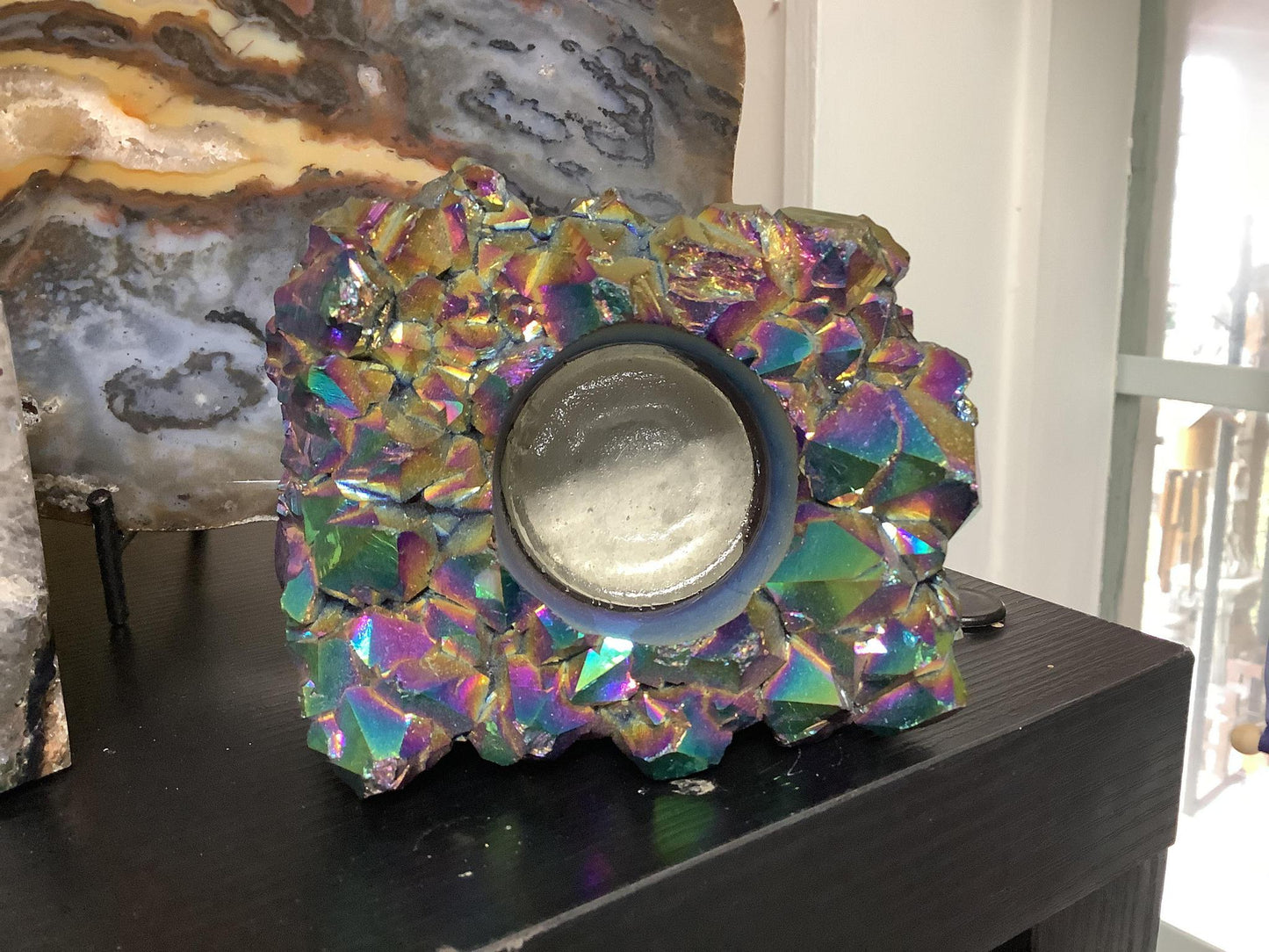 Rainbow Quartz Candleholder