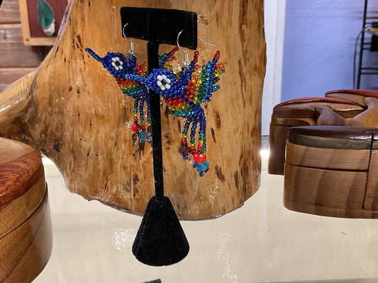 Beaded Hummingbird Earrings
