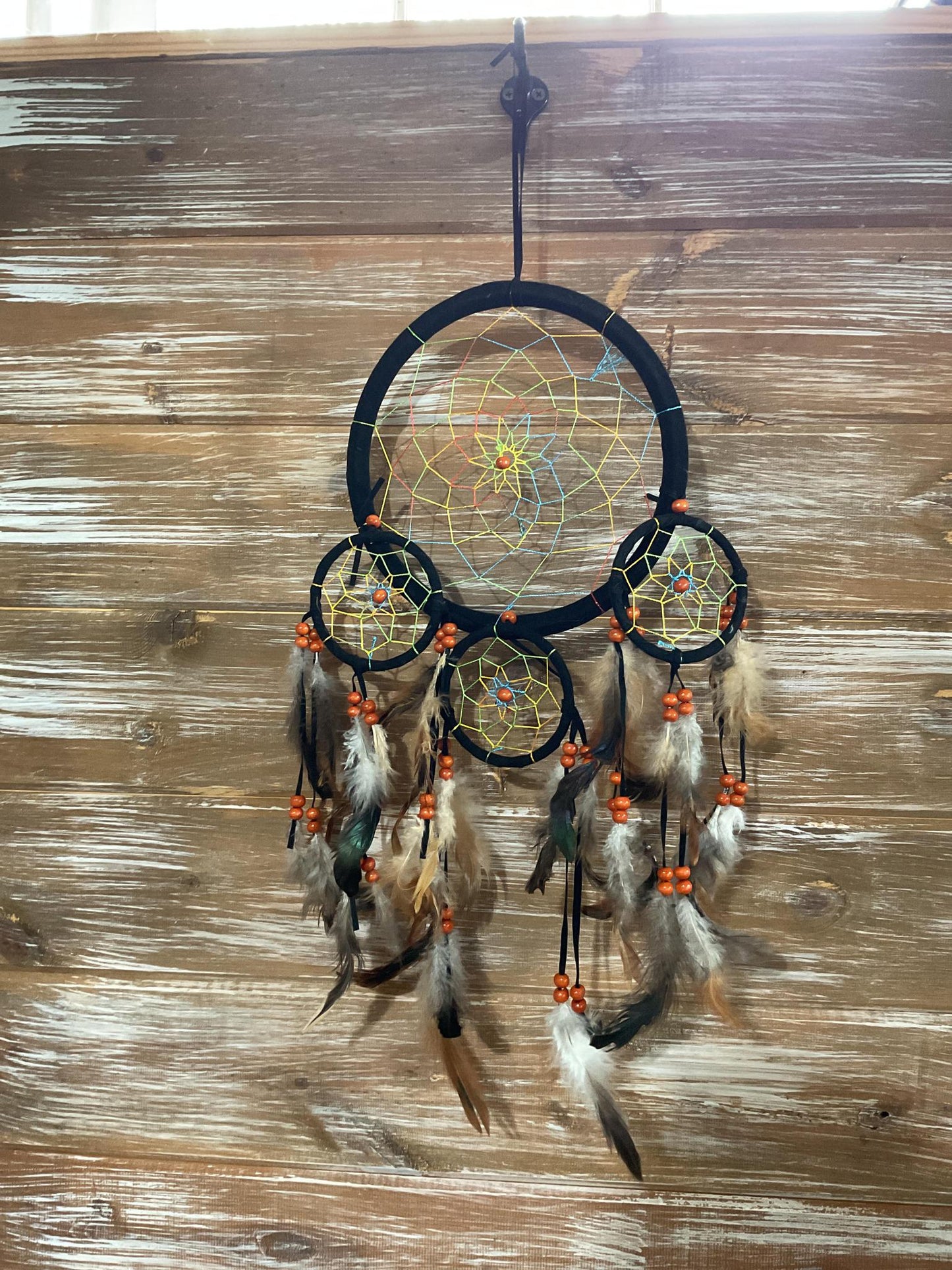 13” Multi Color Web 4 Hoop Dreamcatcher