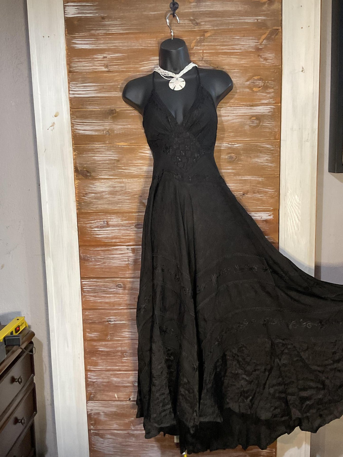 Long Halter Crossover Bare Back Ren Fest Dress (See Colors and Sizes)