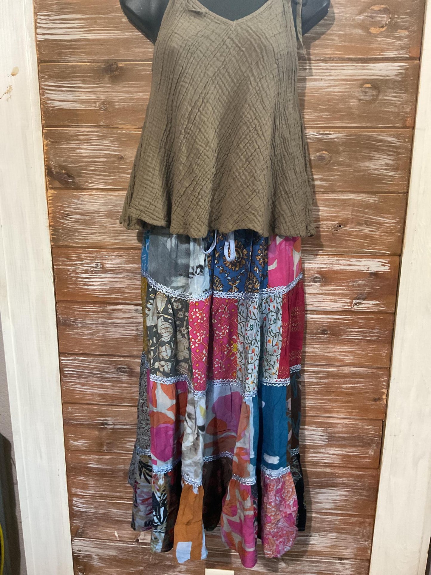 Bohemian Patchwork Skirts Midlength