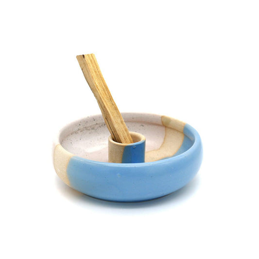 LIGHT BLUE CERAMIC PALO SANTO BURNER