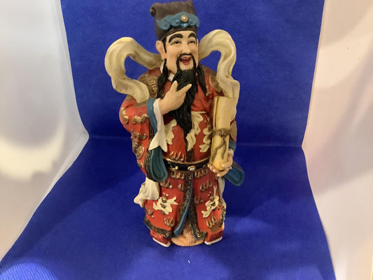 Laughing Man w/ Scroll Figurine