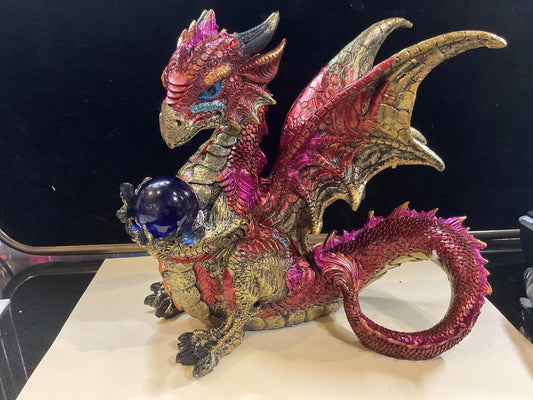 Red Dragon Guarding Crystal Sphere