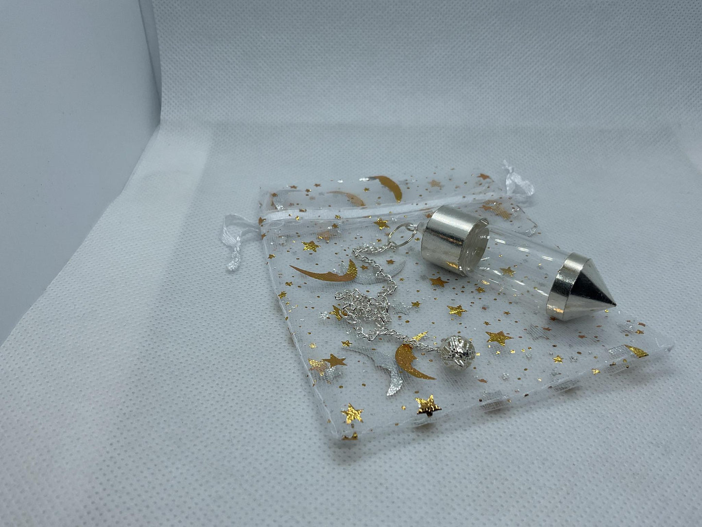 Chambered Glass Pendulum with Organza Bag