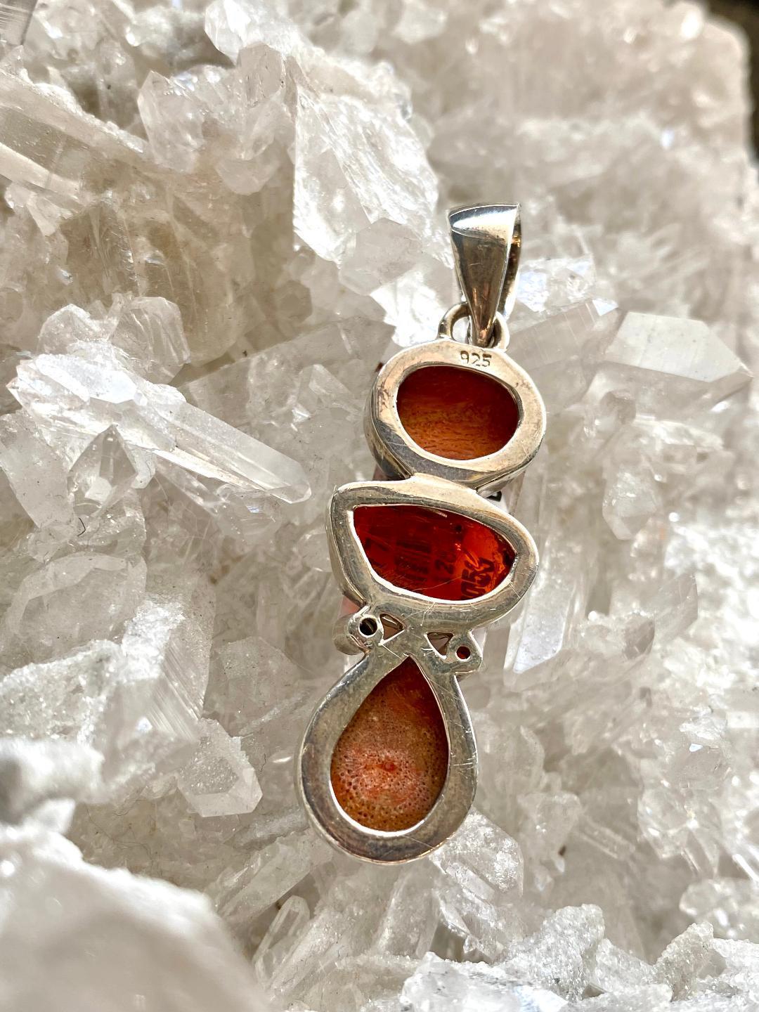 Pendant, Sponge Coral & Citrine