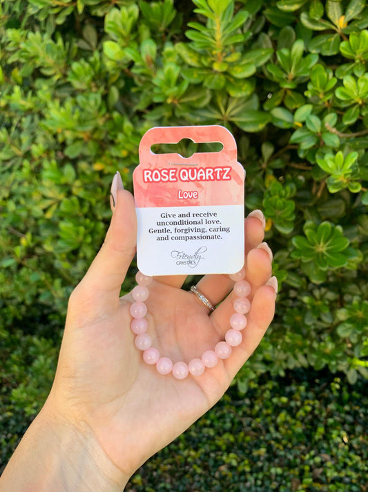 Rose Quartz Natural Stone Bracelet 8mm