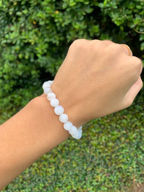 Rainbow Moonstone Natural Stone Bracelet 8mm